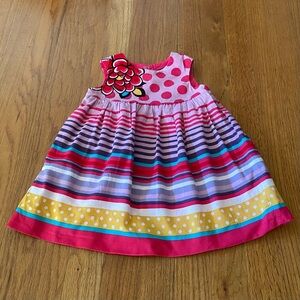 Catimini Multi Color Dots and Striped Dress